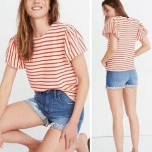 Madewell Yorktown Flutter Sleeve Stripe Tee Small